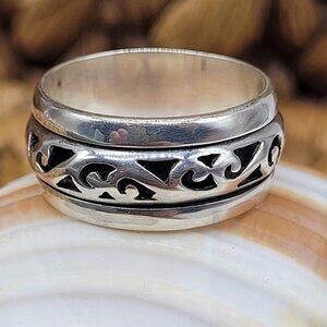 NEW Sterling Silver Spinner Meditation Ring Handmade Artisan Stress Relief Yoga